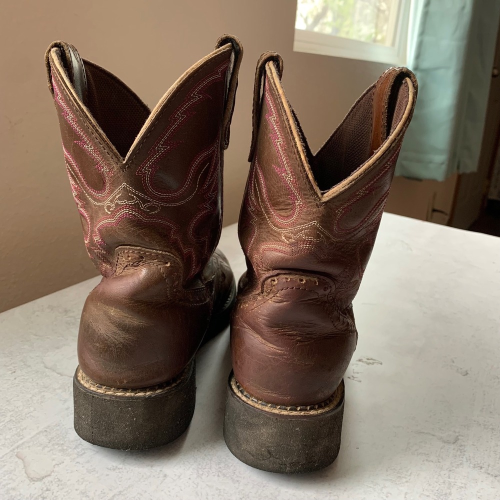Justin Gypsy Gemma Women's 7.5 Cowgirl Boots Aged Bark Purple‎ Accents - Picture 5 of 6